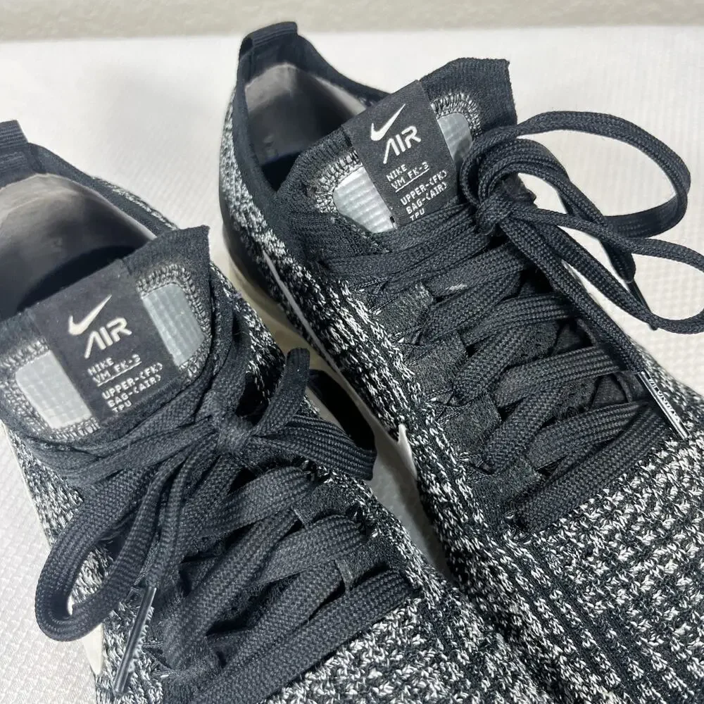 Nike‎ Air Vapormax Flyknit 3 Sneaker Women’s SZ 8.5 Black/White AJ6910-001 - Picture 2 of 13
